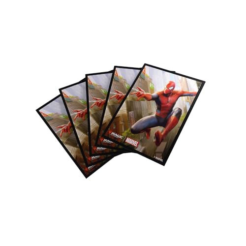 Gamegenic, Magic: The Gathering – Marvel's Spider-Man Premium Art Sleeves – Spider-Man, 105 Sleeves pro Packung von Gamegenic