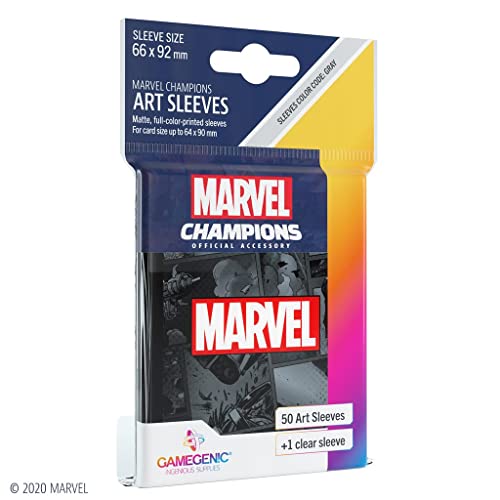 Gamegenic, Marvel Champions Sleeves - Marvel Black, Sleeve Color Code: Gray von Gamegenic