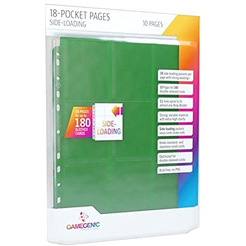 Gamegenic, Sideloading 18-Pocket Pages, 10 Stück pro Packung, Green Gamegenic, Sideloading 18-Pocket Pages, 10 Stück pro Packung, Green von Gamegenic