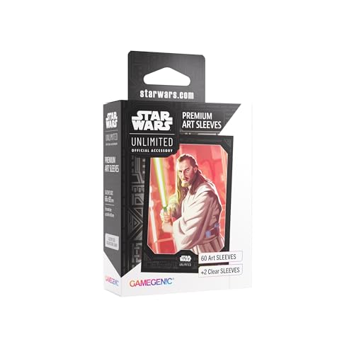 Gamegenic, Star Wars: Unlimited Premium Art Sleeve – Qui-Gon Jinn, 60 Art Sleeves + 2 durchsichtige Sleeves, Sleeve Color Code: Gray von Gamegenic