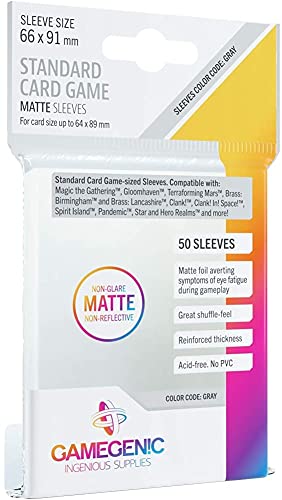 Gamegenic, Matte Standard Card Sleeves, Sleeve Color Code: Gray von Gamegenic