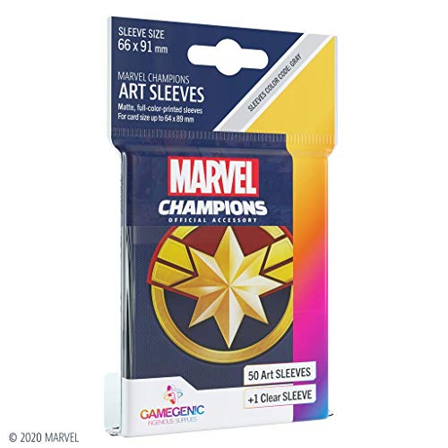 Gamegenic, MARVEL CHAMPIONS sleeves - Captain Marvel, Sleeve color code: Gray von Gamegenic