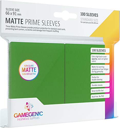 Gamegenic GGS11031ML Matte Prime Sleeves (100-Pack), Green von Gamegenic