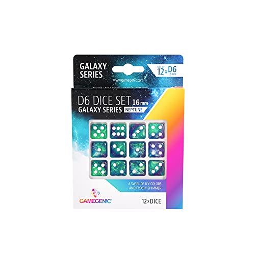 Gamegenic , Galaxy Series - Neptune - D6 Dice Set 16 mm von Gamegenic