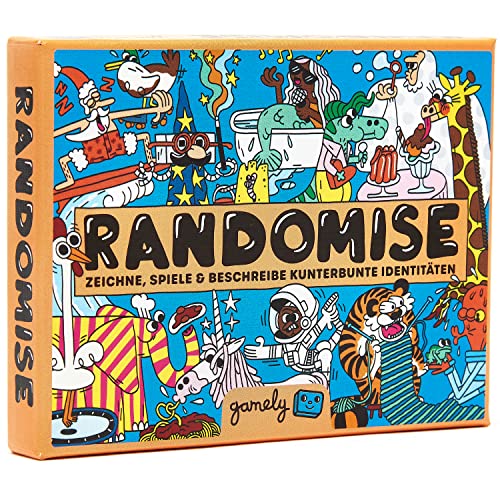 Gamely Randomise: Das urkomische, familienfreundliche Partyspiel in Taschengröße, zeichne, Spiele, beschreibe und Entscheide selbst, wie du Spielen willst. [Deutsch] von Gamely