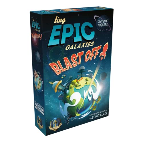 Gamelyn Games | Tiny Epic: Galaxies Blast Off! | Familienspiel | Würfelspiel | 2-4 Spieler | Ab 9+ Jahren | 30+ Minuten | Deutsch von Gamelyn Games
