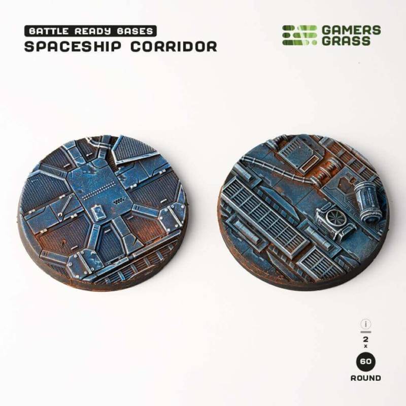 'Spaceship Corridor Bases Round 60mm (x2)' von Gamers Grass