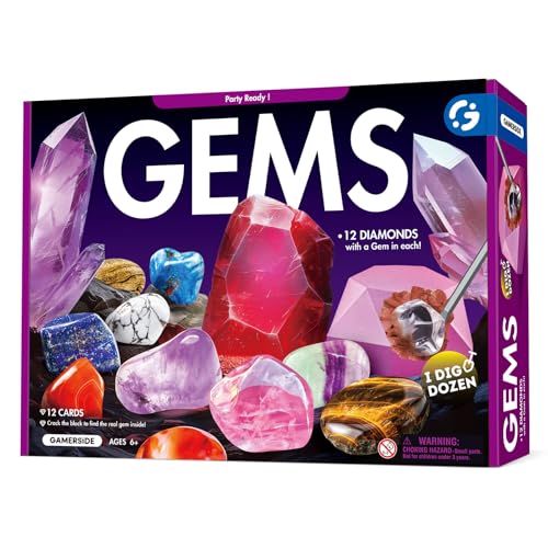 Gamerside Ausgrabungsset für Kinder, Natürliche Edelsteine und Mineralien Ausgraben Set mit 12 Steine, Spielzeug Geologie Archäologie für Kinder ab 6 7 8 9 10, Geschenk für Jungen und Mädchen Gamerside Ausgrabungsset für Kinder, Natürliche Edelsteine und Mineralien Ausgraben Set mit 12 Steine, Spielzeug Geologie Archäologie für Kinder ab 6 7 8 9 10, Geschenk für Jungen und Mädchen von Gamerside
