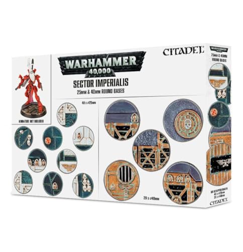 GAMES WORKSHOP 251,765,305,561.6 cm Sector Imperialis Twenty Round Bases Actionfigur, 25/40 mm von GAMES WORKSHOP