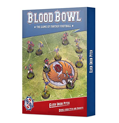 Games Workshop Blood Bowl Elven Union Pitch and Dugouts Playmat Spielfeld Waldelfen von Warhammer
