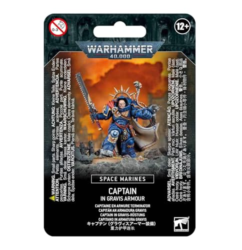 Games Workshop 48-70 Warhammer 40k - Space Marine Primaris Captain in Gravis Armour, schwarz von Games Workshop