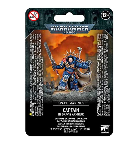 Games Workshop 48-70 Warhammer 40k - Space Marine Primaris Captain in Gravis Armour, schwarz von Games Workshop