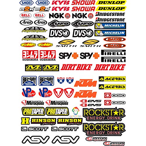 GamesMonkey KIT Sticker Aufkleber - Stickers KIT PER Moto Motocross 73PCS - gesamte Panel 73pcs BIETEN Roller Motorrad Motocross von GamesMonkey
