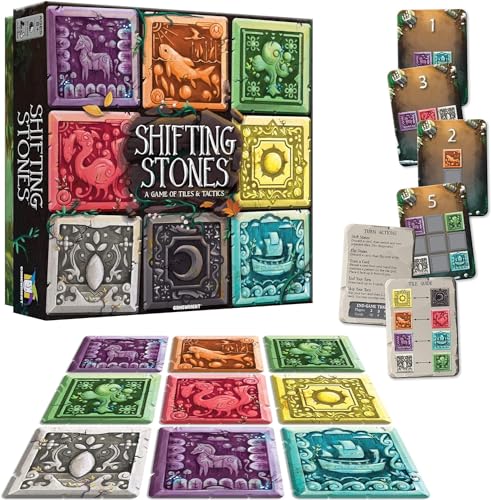 Gamewright - Shifting Stones - EIN visuelles, entscheidendes Familienstrategiespiel mit Fliesen, Karten und Taktiken von Gamewright