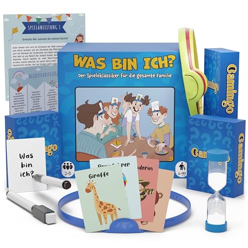 Gamingo Wer Bin Ich Spiel für Kinder & Familien - Spiel ab 6 Jahre - bis zu 8 Spieler, lustiges was Bin Ich Spiel Kinder, Familienspiele ab 6 Jahre, Gesellschaftsspiele ab 6 mit über 200 Spielkarten Gamingo Wer Bin Ich Spiel für Kinder & Familien - Spiel ab 6 Jahre - bis zu 8 Spieler, lustiges was Bin Ich Spiel Kinder, Familienspiele ab 6 Jahre, Gesellschaftsspiele ab 6 mit über 200 Spielkarten von Gamingo