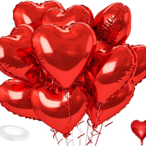 10 Stück Folienballon Rot, Herzluftballons Hochzeit, Herz Helium Luftballons, Herzballons Geeignet für Hochzeitsfeier, Anniversary, Verlobung, Geburtstag, Valentinstag Party Deko 10 Stück Folienballon Rot, Herzluftballons Hochzeit, Herz Helium Luftballons, Herzballons Geeignet für Hochzeitsfeier, Anniversary, Verlobung, Geburtstag, Valentinstag Party Deko von Gammaeon