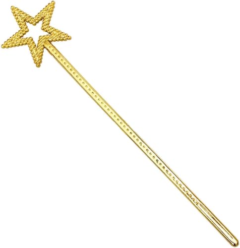 Gammaeon Zauberstab mit Glitzerstern – Abnehmbarer Feenstab für Kostümpartys– Bühnenzubehör mit 5-zackigem Stern für Märchenaufführungen and Cosplay-Events (Gold) von Gammaeon