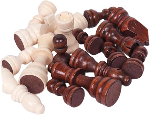 Schachfiguren-Set aus Massivholz mit 32 Filzfüßen (1.8 In) – Klassisches Strategiespiel für Familie and Club – Turniergeeignetes Schachzubehör mit Schallschutzbasis von Gammaeon