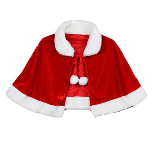 Gamusi Weihnachts-Samt-Umhang, Umhang, Weihnachtsmann-Umhang, Halloween-Kostüm, Rot (Erwachsene Übergröße) von Gamusi