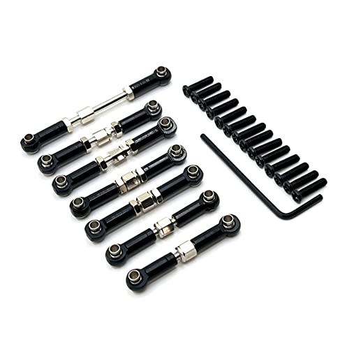 Ganekihedy Metall Vorne Hinten SpurstangengestäNge Servo Link Rod Set für 104072 1/10 RC Car Upgrades Teile ZubehöR, Schwarz von Ganekihedy