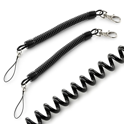 Ganzoo 2er Set Schlüsselanhänger mit flexiblem Spiralkabel, dehnbares Schlüsselband mit Schnappkarabiner, Lanyard, Telefonkabel Schlüsselanhänger, Farbe schwarz, Marke Ganzoo 2er Set Schlüsselanhänger mit flexiblem Spiralkabel, dehnbares Schlüsselband mit Schnappkarabiner, Lanyard, Telefonkabel Schlüsselanhänger, Farbe schwarz, Marke von Ganzoo