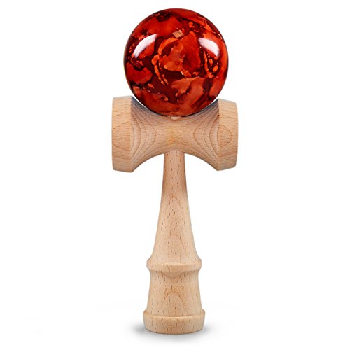 Ganzoo Kendama aus Buchen-Holz, Original Japanisches Traditionelles Holz-Sportgerät mit Kugel, Schnur und Fangteller für Geschicklichkeit/Balancing, Geschenk-Idee, Rot Ganzoo Kendama aus Buchen-Holz, Original Japanisches Traditionelles Holz-Sportgerät mit Kugel, Schnur und Fangteller für Geschicklichkeit/Balancing, Geschenk-Idee, Rot von Ganzoo