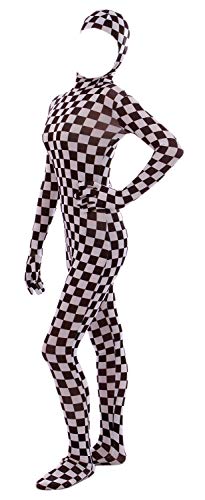 Gaoin Halloween-Bodys für Herren und Damen, offenes Gesicht, Spandex, Halloween-Kostüm, Karos, XXL Gaoin Halloween-Bodys für Herren und Damen, offenes Gesicht, Spandex, Halloween-Kostüm, Karos, XXL von Gaoin