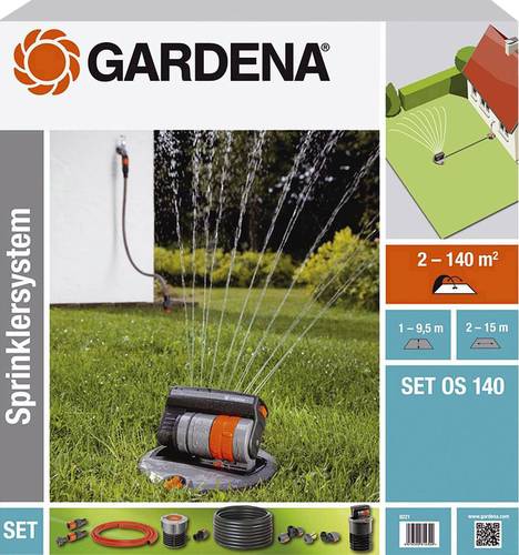 Gardena 08221-20 OS 140 Versenk-Viereckregner Komplett-Set 2 - 140m² von Gardena