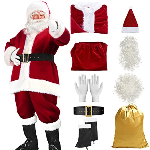 Garne T Weihnachtsmannkostüm für Herren und Damen, für Erwachsene - Rot - Einheitsgröße von Garne T