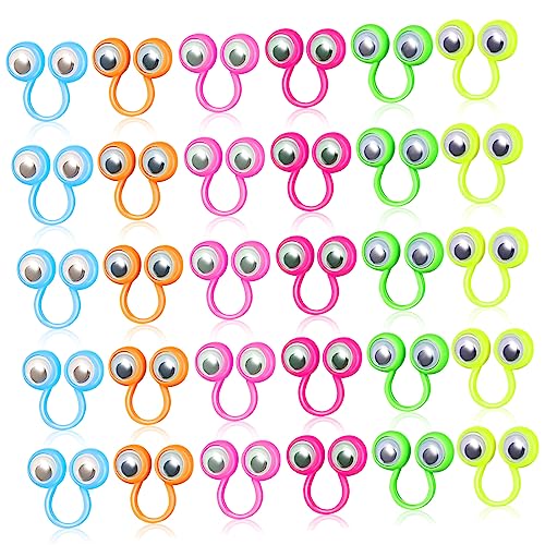 Garneck 1 Satz Aktivitätsring Kinderspielzeug Ringe Augapfel Fingerpuppen Augapfel Fingerpuppen Lustige Fingerpuppen Wackelaugen Ring Augen 30 Stück Zufällige Farbe von Garneck