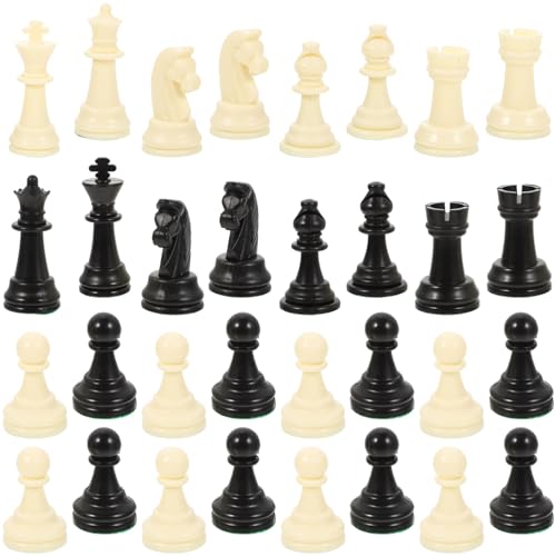 Garneck 1 Satz Ersatz Schachfiguren aus Kunststoff für Schachspiel Hohe Figuren Kompatibel mit Schachbrett für Brettspiel Zubehör und Spielspaß mit Familie und Freunden Garneck 1 Satz Ersatz Schachfiguren aus Kunststoff für Schachspiel Hohe Figuren Kompatibel mit Schachbrett für Brettspiel Zubehör und Spielspaß mit Familie und Freunden von Garneck
