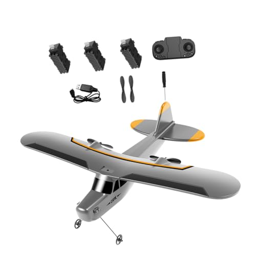 Garneck 1 Satz Ferngesteuertes Modellflugzeug Kanal Fixed Wing Flugzeug mit Intelligentem Gyroskop Leicht und Stabil für Anfänger und Batterien und LED Lichtern von Garneck