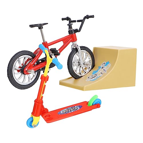 Garneck 1 Satz Fingerrad Sportspielzeug Mit Fingerspitzen Fingerbike Mit Rampe Finger Fahrradrampe Bildungsspielzeug Zum Stressabbau Fingerspitzen-bewegungsspielzeug Plastik Rot von Garneck