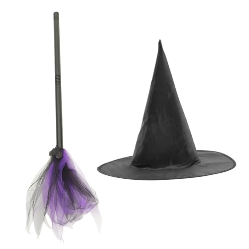 Garneck 1 Satz Halloween Hexenkostüm mit Abnehmbarer Besen und Hexenhut Masquerade Cosplay Requisiten für Halloween Feiern und Kostümpartys Design Einfach zu Transportieren Teiliges Garneck 1 Satz Halloween Hexenkostüm mit Abnehmbarer Besen und Hexenhut Masquerade Cosplay Requisiten für Halloween Feiern und Kostümpartys Design Einfach zu Transportieren Teiliges von Garneck