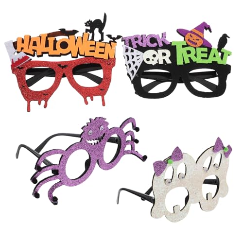 Garneck 1 Satz Halloween-partybrille Halloween-partygeschenke Party-gunst-gläser Gruselige Brille Halloween-accessoires Halloween-partyzubehör Halloweenkostüm Gefühlt 4 Stück von Garneck