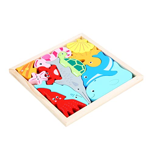 Garneck 1 Satz Holzpuzzle mit Meeres Tiermotiven Pädagogisches für Hand Augen Koordination und Räumlicher Vorstellungskraft von Garneck