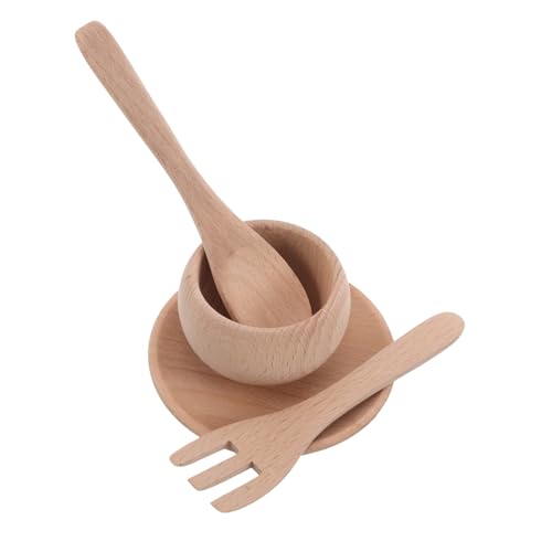 Garneck 1 Satz Holzspielzeug Set für Montessori Küchenutensilien und Kochgeschirr Spielküche Rollenspiel Kochset für Kleinkinder Fördert Kreativität und von Garneck