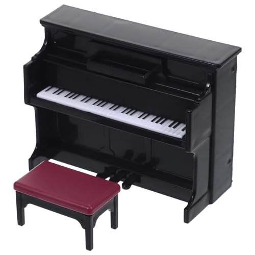 Garneck 1 Satz Klaviermodell Miniklavier für Puppe Musik klein winzig Miniatur Klavier für Minihaus Mini-Hausklavier Zubehör für Puppenhäuser Mini-Hausschmuck Plastik Black von Garneck