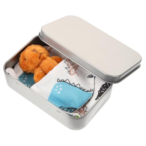 Garneck 1 Satz Kleine Bärenbox Taschentücher Plüschbär Kleine Bärenverzierung Bärenpuppe Für Stoffspielzeug Für Mädchen Mini-stofftier Tragen Kurzer Plüsch von Garneck