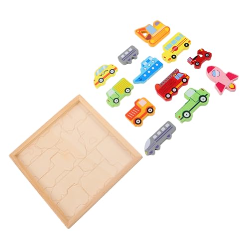 Garneck 1 Satz Kreatives Puzzle aus Holz für Kleinkinder Teiliges Transportmittel Puzzlespiel Hand Augen Koordination und Kognitiven Fähigkeiten Sicher und Farbenfroh für Kindergarten von Garneck