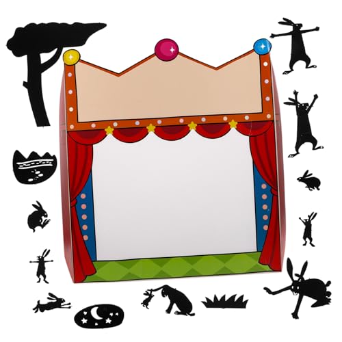 Garneck 1 Satz Lehrmittel für die Schattenbühne Schattenmarionette Babyboxen mit Buchstaben für die Babyparty Fenstervogel schneiden stirbt Karnevalspartydekorationen Zirkus-Kulisse Papier von Garneck