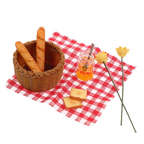 Garneck 1 Satz Mini Honigbrotkorb Miniatur Puppe mini küchengeräte Doll House Accessories Early Education Toy Memory Development Toy for Doll House Decorations Mini Tableware Stoff von Garneck
