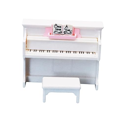 Garneck 1 Satz Mini -Klavierspielzeug Mini-Klavier kreative Mini-Dekoration kleine Klaviertastatur Möbel Musik Miniaturklavier für Puppenhaus Mini-DIY-Schmuck Plastik Weiß von Garneck