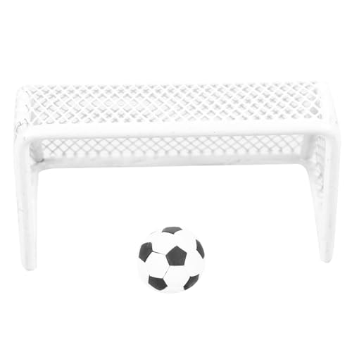 Garneck 1 Satz Mini-fußballtor Miniatur-puppenhaus-bausatz Winziges Mini Tischkicker Fußbälle Mini-fußball-dekore Puppenhaus Mini-fußball Puppe Mini-fußball Winzige Kugeln Eisen Weiß von Garneck