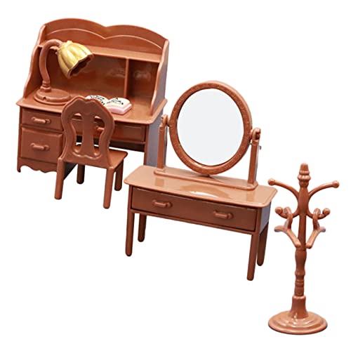 Garneck 1 Satz Mini -schminktischmodell Schreibtisch Möbel Zubehör Mini - Winziges Miniaturszene Kinderspielzeug Mini- Plastik Brown von Garneck