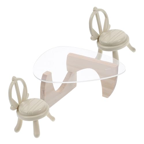 Garneck 1 Satz Miniatur Möbel Tisch und Stühle für Puppenhaus Realistische Möbel Deko für Wohn und Schlafzimmer Puppenhaus Zubehör und Miniatur Möbelteile von Garneck