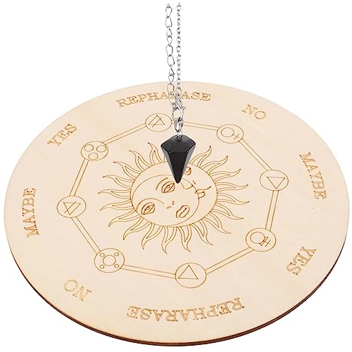 Garneck 1 Satz Pendelbrett aus Holz für Wahrsagerei Mystisches Altarbrett mit Pendelkette für Wahrsage Rituale und Hexenbedarf von Garneck