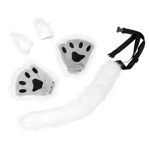 Garneck 1 Satz Plüsch Katzenkostüm mit Ohren Pfoten und für Halloween und Cosplay Weiche Tierkostüm Accessoires für Kreative Partys und Rollenspiele von Garneck