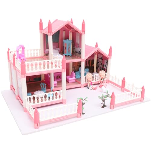 Garneck 1 Satz Prinzessin Castle Vortäuschen Bauen DIY-burgspielzeug Mädchen DIY Großes Villa-Schloss Miniaturhaus Kit Rosa Plastik Garneck 1 Satz Prinzessin Castle Vortäuschen Bauen DIY-burgspielzeug Mädchen DIY Großes Villa-Schloss Miniaturhaus Kit Rosa Plastik von Garneck