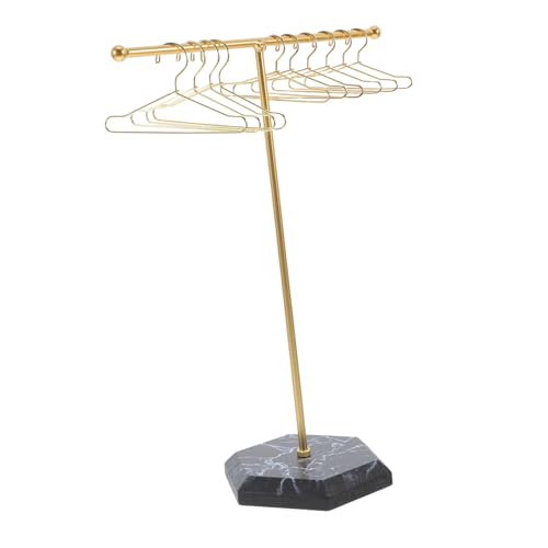 Garneck 1 Satz Puppenhaus -kleidungsständer Kleiderständer Für Puppen Puppenschrank Zarter Kleiner Kleiderbügel Puppenkleiderbügel Puppenhauszubehör Kleiderbügelständer Golden Eisen von Garneck